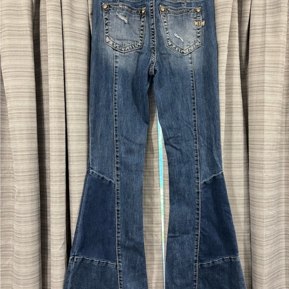 Miss Me Distressed Blue Flare Jeans - Picture 3 of 3